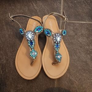 BCBG Generation Beaded Jeweled Sandals